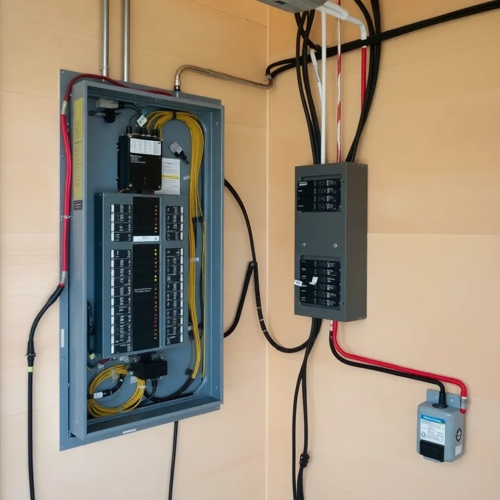 Electrical panel installed in southeast corner of a house with neat wiring