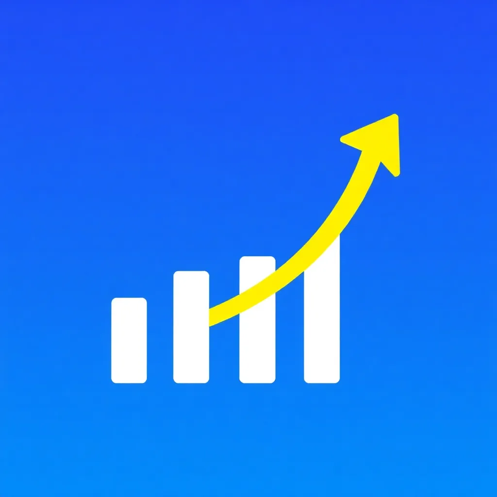 Icon of a graph with upward trend representing Property Insights