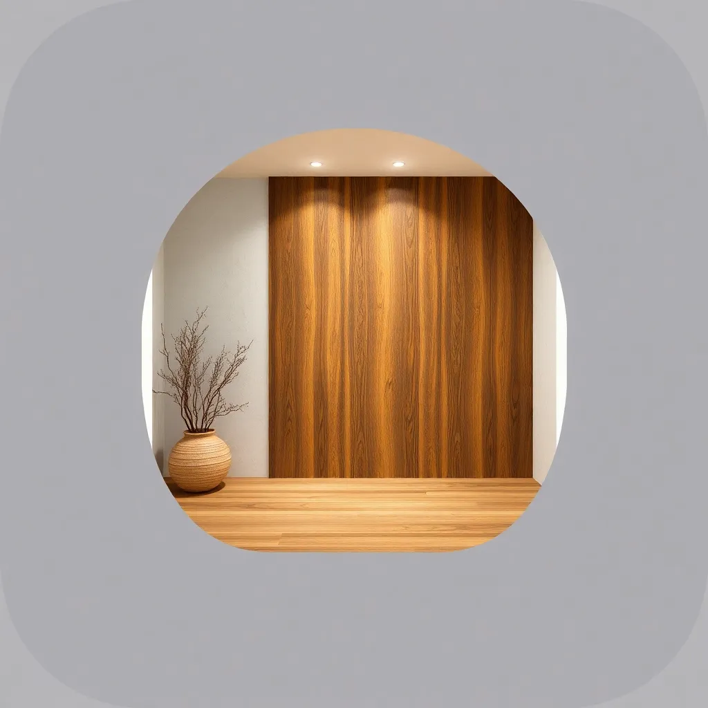 Icon showing interior finishing with natural plaster and wood